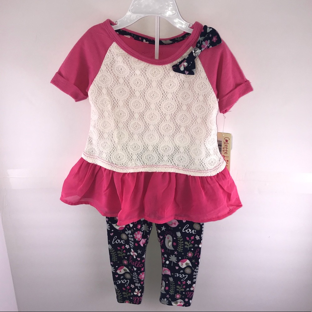 Colette Lilly Love Birds Lace Top with Leggings